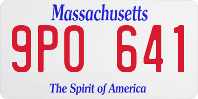 MA license plate 9PO641