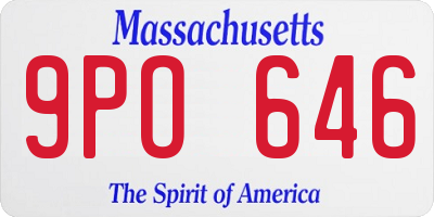 MA license plate 9PO646