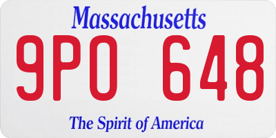 MA license plate 9PO648