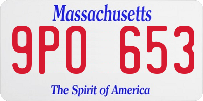 MA license plate 9PO653