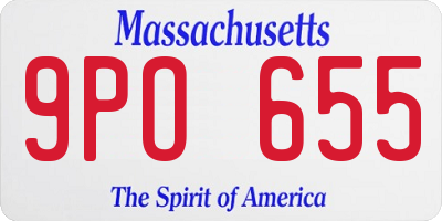MA license plate 9PO655
