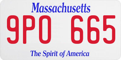 MA license plate 9PO665