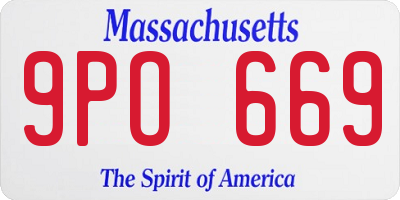 MA license plate 9PO669