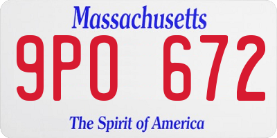 MA license plate 9PO672