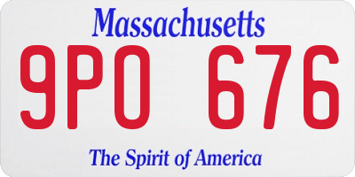 MA license plate 9PO676