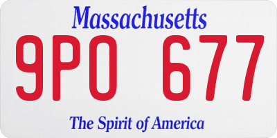 MA license plate 9PO677