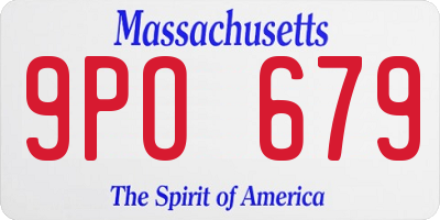 MA license plate 9PO679