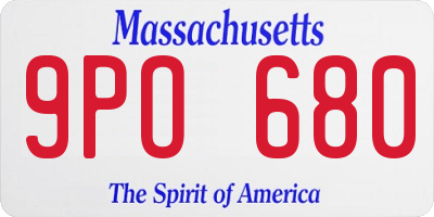 MA license plate 9PO680