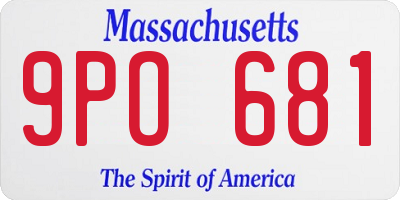 MA license plate 9PO681