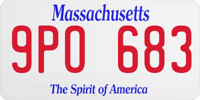MA license plate 9PO683