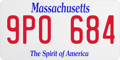 MA license plate 9PO684