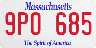 MA license plate 9PO685