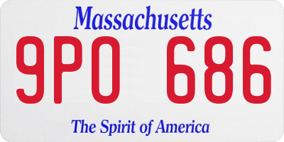 MA license plate 9PO686