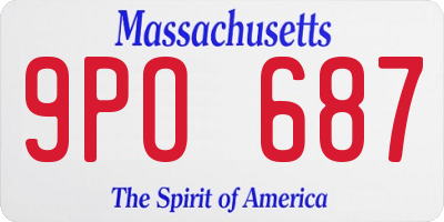 MA license plate 9PO687