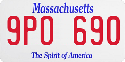 MA license plate 9PO690