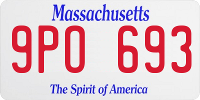 MA license plate 9PO693