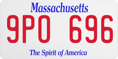 MA license plate 9PO696