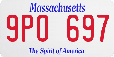 MA license plate 9PO697