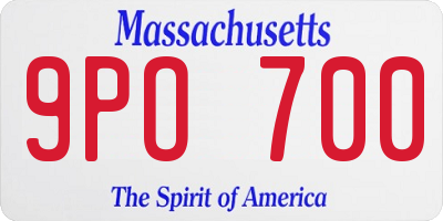 MA license plate 9PO700