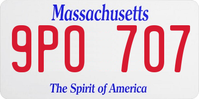 MA license plate 9PO707