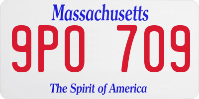 MA license plate 9PO709
