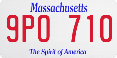 MA license plate 9PO710