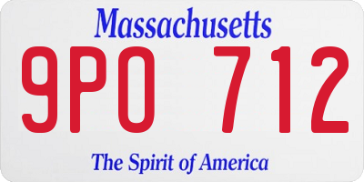 MA license plate 9PO712