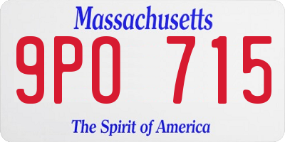 MA license plate 9PO715