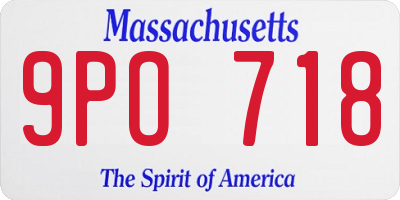 MA license plate 9PO718