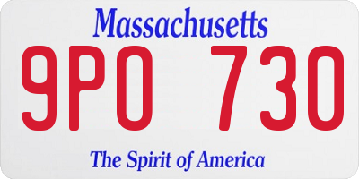 MA license plate 9PO730