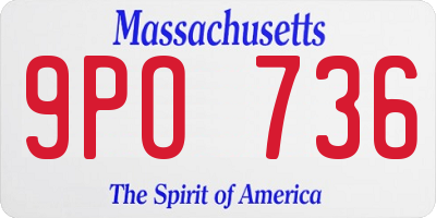 MA license plate 9PO736