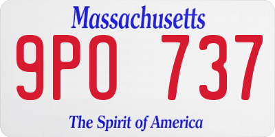 MA license plate 9PO737