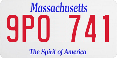 MA license plate 9PO741