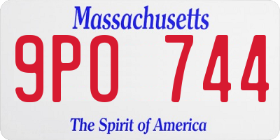 MA license plate 9PO744
