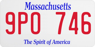 MA license plate 9PO746
