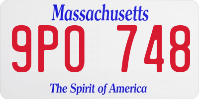 MA license plate 9PO748