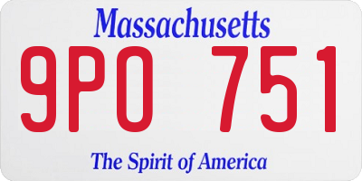 MA license plate 9PO751