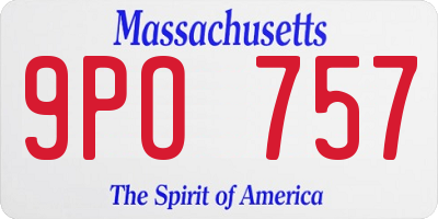 MA license plate 9PO757
