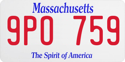 MA license plate 9PO759