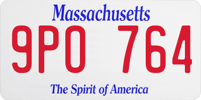 MA license plate 9PO764