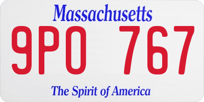 MA license plate 9PO767