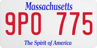 MA license plate 9PO775