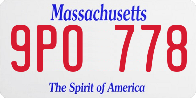 MA license plate 9PO778
