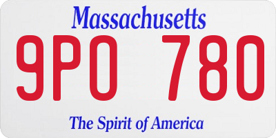 MA license plate 9PO780