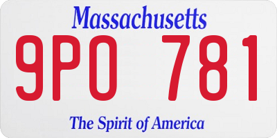 MA license plate 9PO781