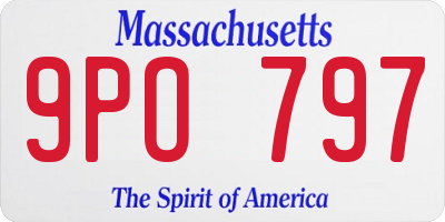 MA license plate 9PO797