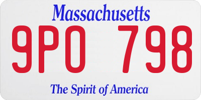 MA license plate 9PO798