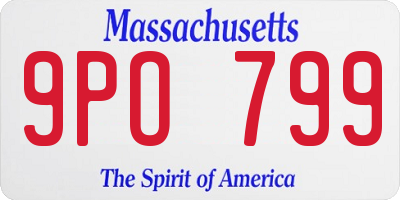 MA license plate 9PO799