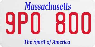 MA license plate 9PO800