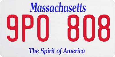 MA license plate 9PO808